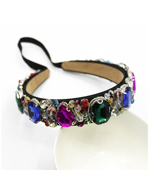 Fashion Square Diamond Color Crystal Gemstone Headband