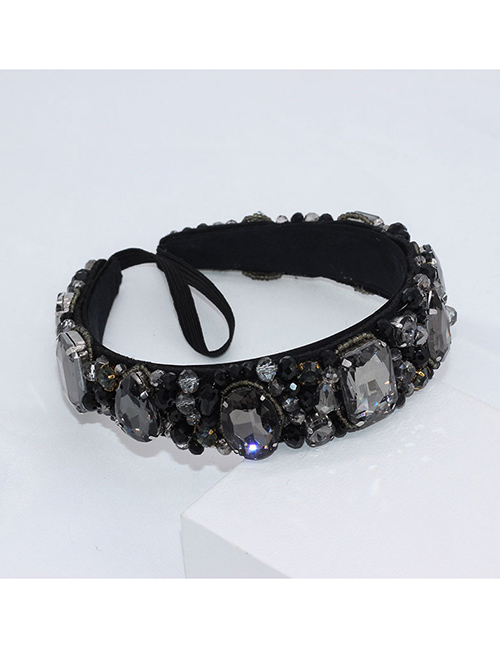 Fashion Black Crystal Gemstone Headband
