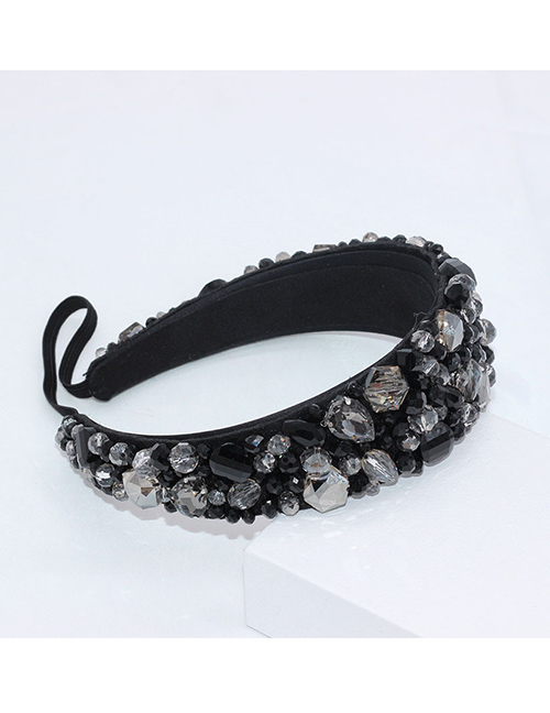 Fashion Black Crystal Sewing Headband