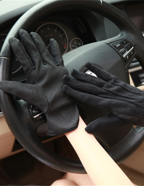 Fashion Black Cotton Dispensing Non-slip Gloves