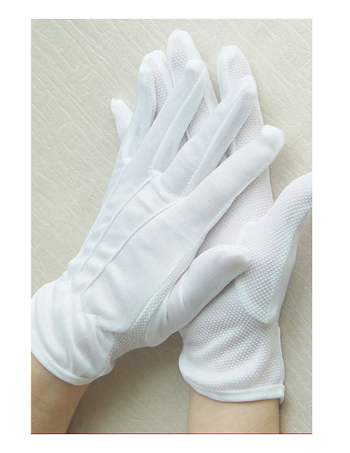 Fashion White Cotton Dispensing Non-slip Gloves