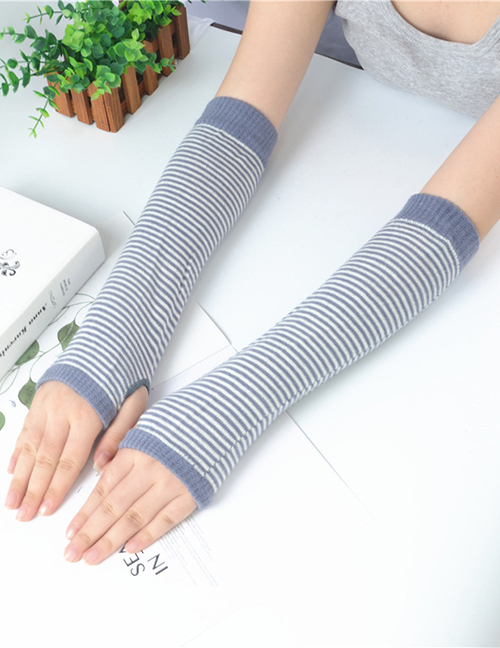 Fashion Light Gray Strip Striped Arm Sleeve