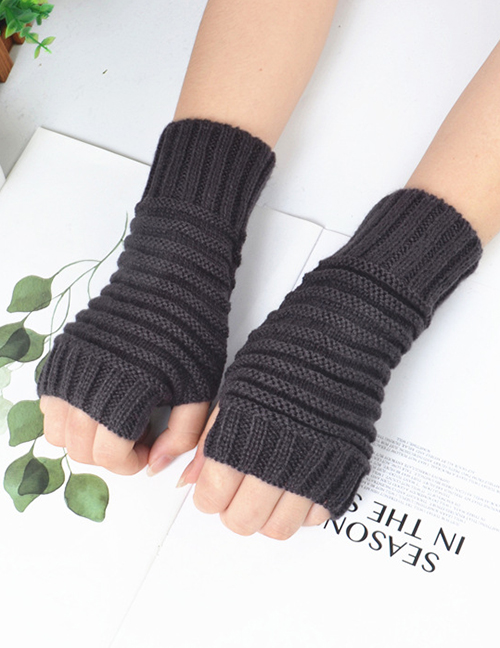 Fashion Dark Gray Pure Color Gloves