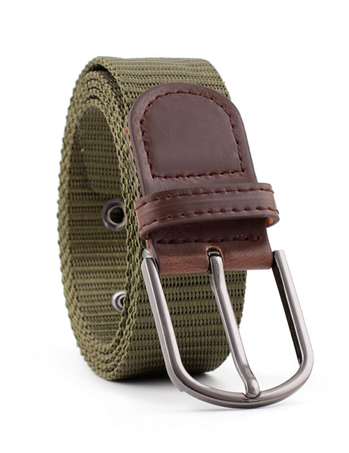 Fashion Army Green Canvas Buckle Belt For Canvas