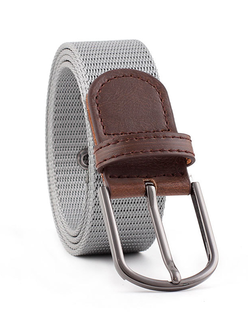 Fashion Light Gray Canvas Buckle Belt For Canvas