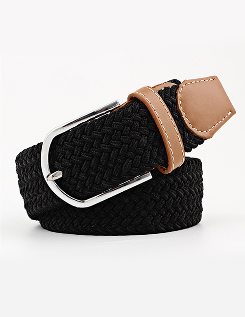 Fashion Black Tightly Woven Wide Belt