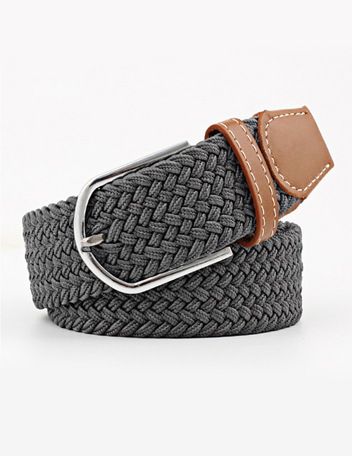 Fashion Dark Gray Tightly Woven Wide Belt