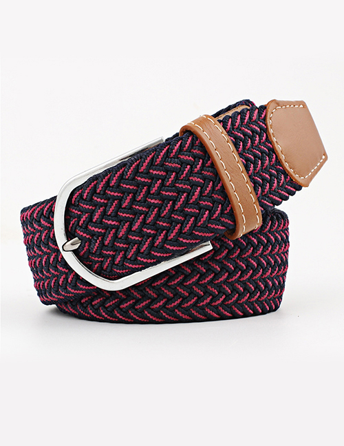 Fashion Blue Red Tightly Woven Wide Belt