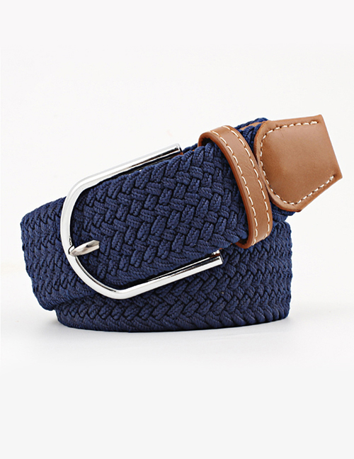 Fashion Navy Tightly Woven Wide Belt