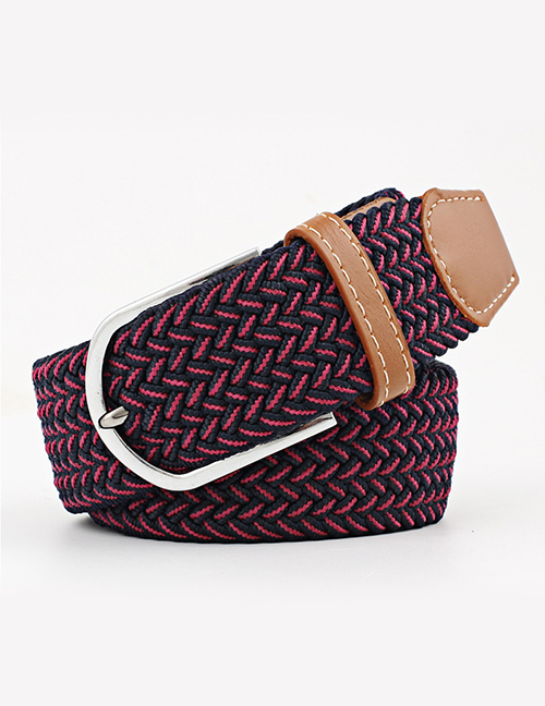 Fashion Blue Red Tightly Woven Wide Belt