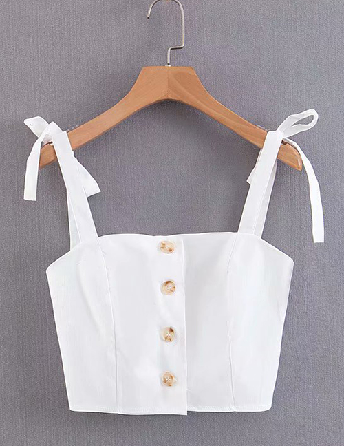 Fashion White Sling With Single-breasted Vest