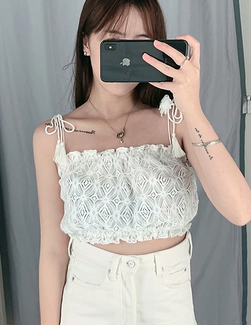 Fashion White Lace Stitching Camisole