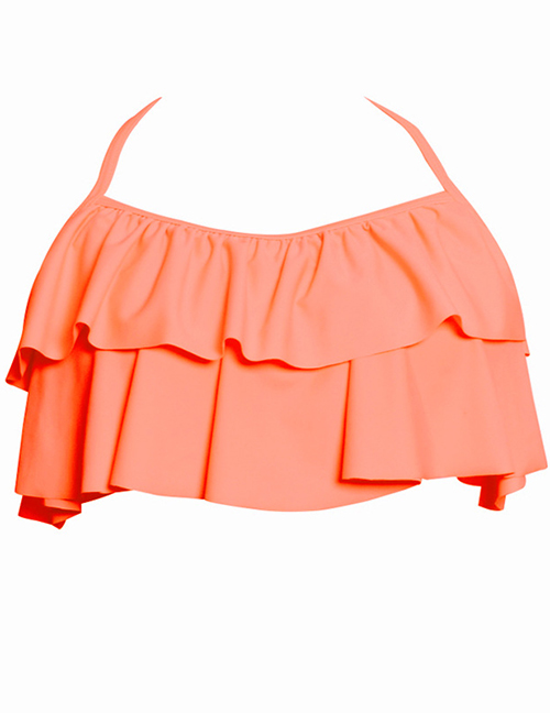 Fashion Orange Top Ruffled Children's Swimsuit