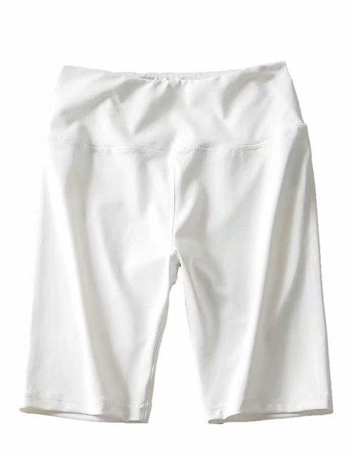 Fashion White Solid Color Cycling Shorts
