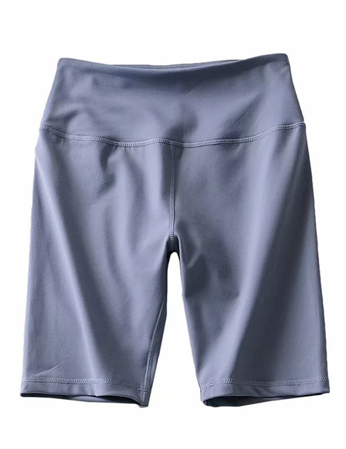 Fashion Gray Blue Solid Color Cycling Shorts