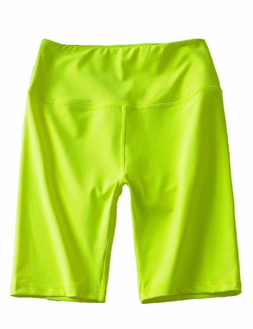 Fashion Fluorescent Green Solid Color Cycling Shorts