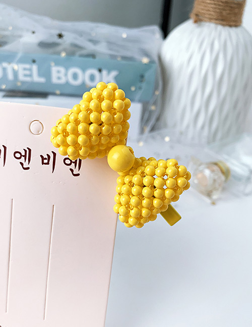 Fashion Yellow Alloy Resin Three-dimensional Bow Duckbill Hairpin