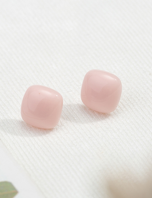 Fashion Pink Acrylic Square Earrings