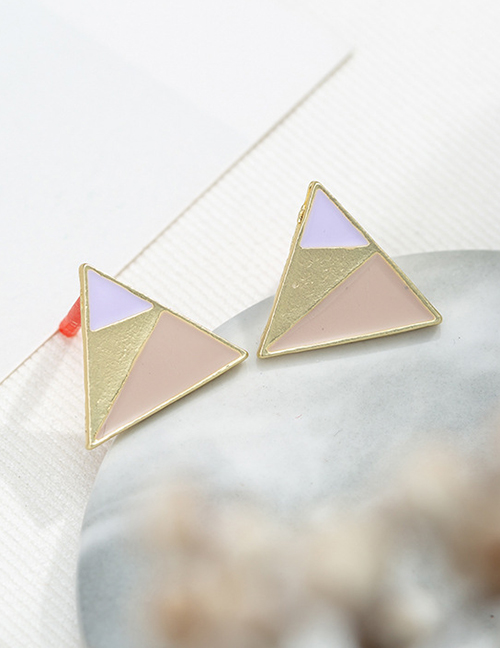 Fashion Gray Contrast Acrylic Triangle Stud Earrings