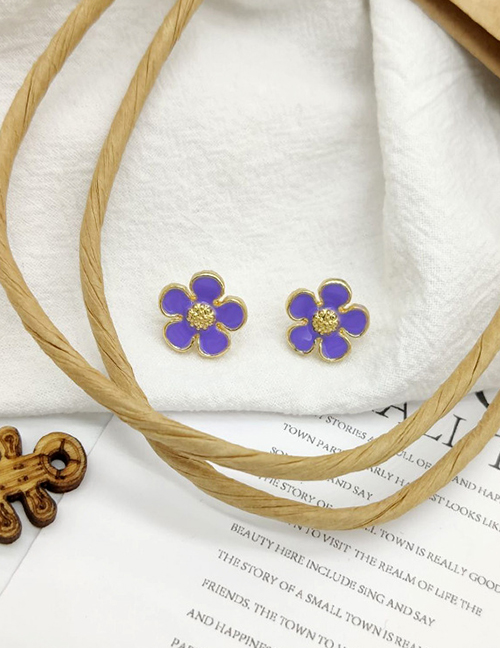 Fashion Purple Flower Earrings