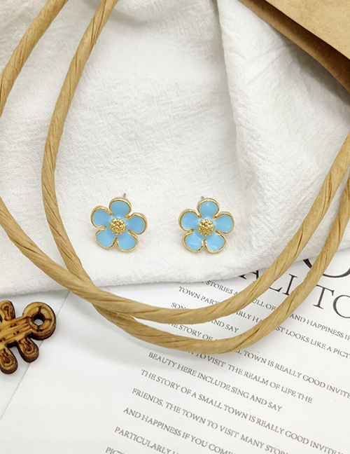 Fashion Blue Flower Earrings