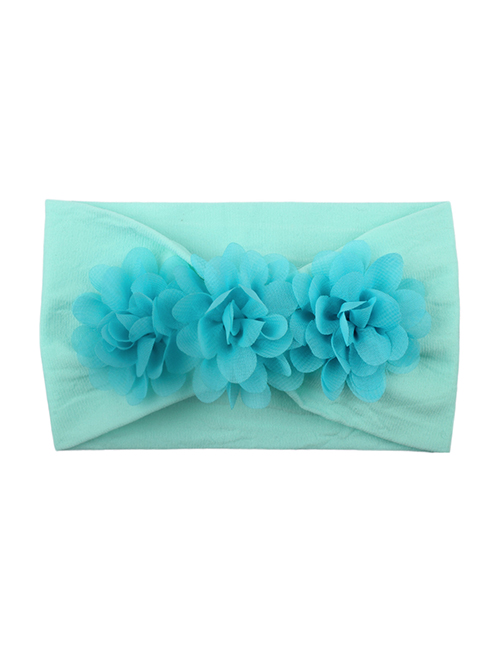 Fashion Blue Chiffon Flower Nylon Baby Hair Band