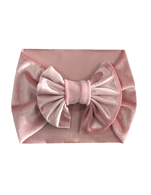 Fashion Lotus Root Starch Gold Velvet Bow Wide Version Elastic Children's Hair Band