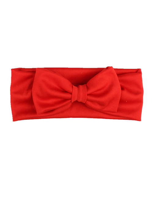 Fashion Red Elastic Cloth Bow Children's Hair Band