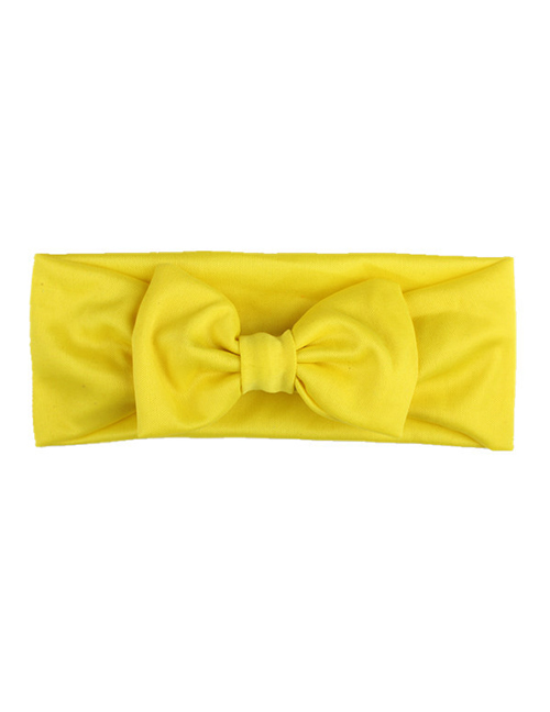 Fashion Yellow Elastic Cloth Bow Children's Hair Band