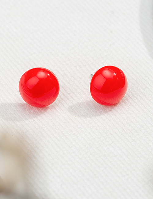 Fashion Red Acrylic Round Earrings