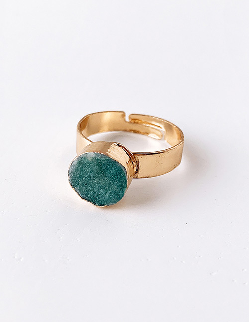 Fashion Green Alloy Diamond Natural Stone Ring
