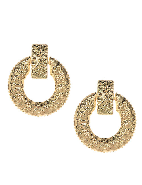 Fashion Gold Alloy Matte Round Earrings