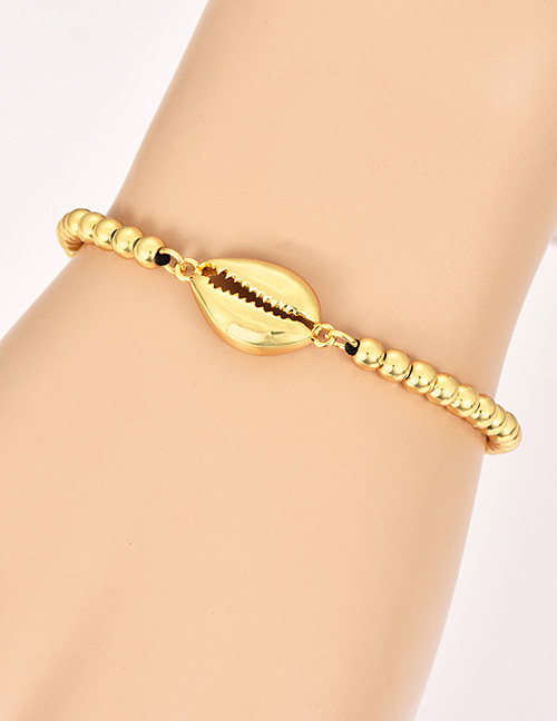 Fashion Gold Copper Beaded Shell Bracelet