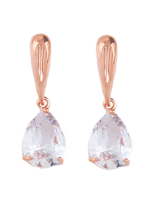 Fashion White Diamond Drop Earrings