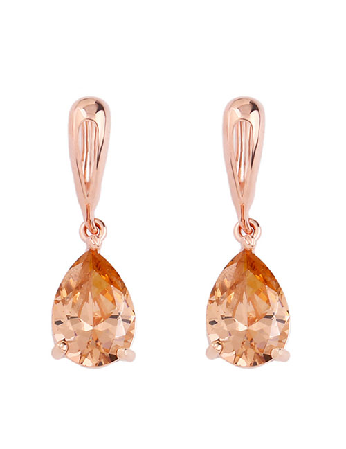 Fashion Gold Diamond Drop Earrings