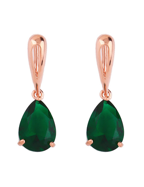 Fashion Green Diamond Drop Earrings
