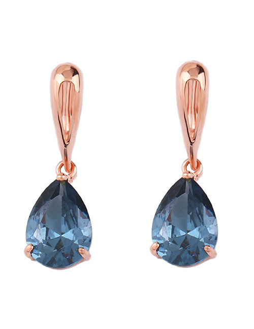 Fashion Light Blue Diamond Drop Earrings