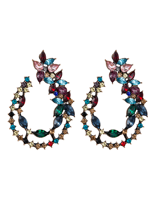 Fashion Color Hollow Drop-shaped Acrylic Diamond Earrings