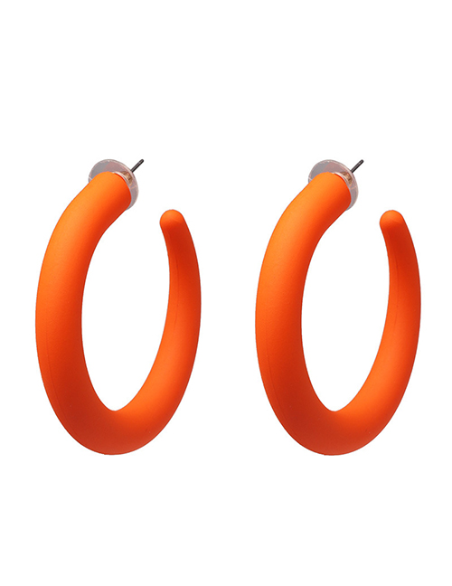 Fashion Orange Geometric C-shaped Acrylic Earrings