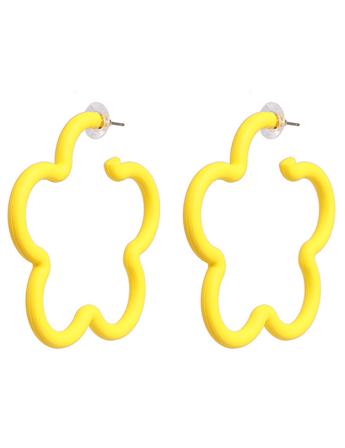 Fashion Yellow Geometric Flower Shaped Acrylic Earrings