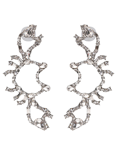 Fashion White Crab-encrusted Earrings