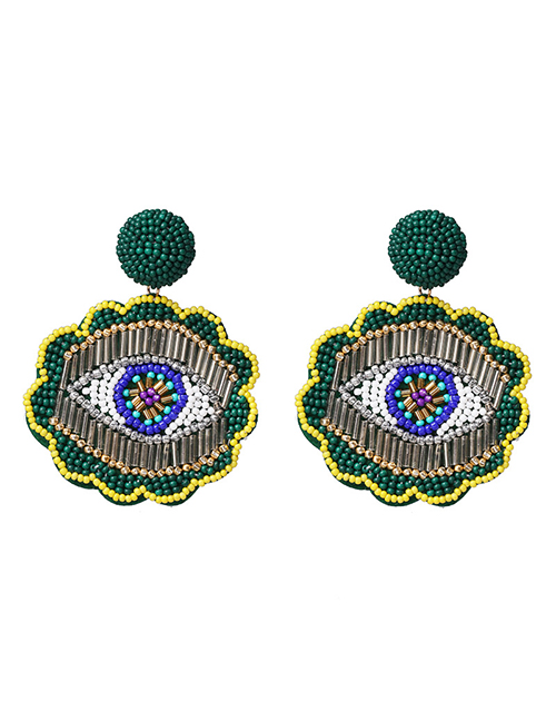 Fashion Green Rice Beads Earrings