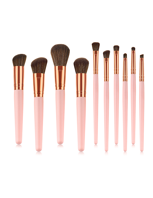 Fashion Pink Gold 10 Stick Makeup Brush