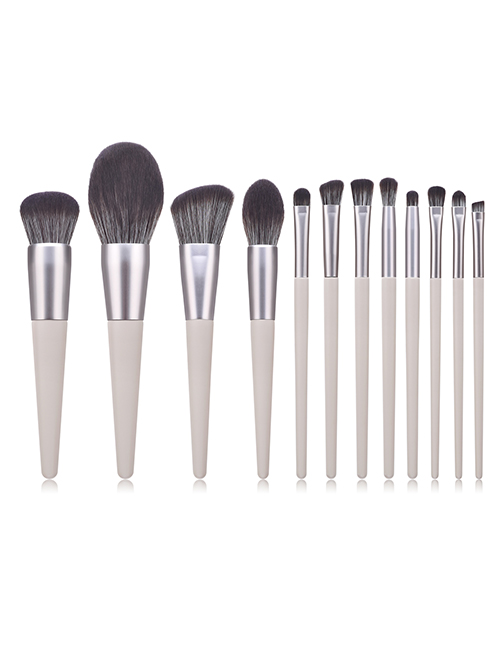 Fashion Gray 12-pack Tapered Rabbit Gray Makeup Brush
