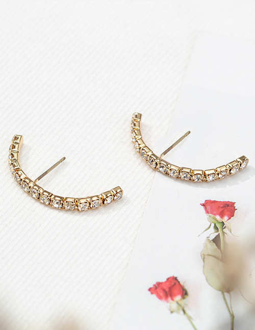 Fashion Gold Diamond Stud Earrings