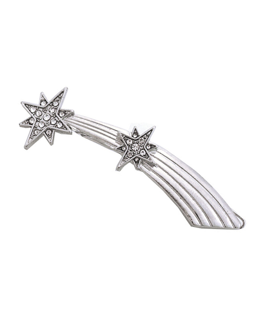 Fashion Silver Curved Star Hairpin