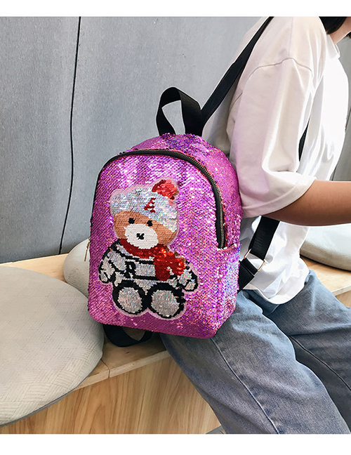 Fashion Purple Sequin Color Changing Backpack