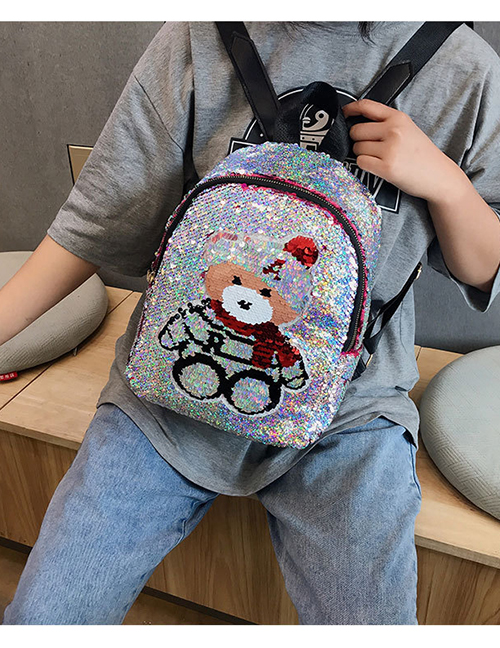 Fashion Silver Sequin Color Changing Backpack