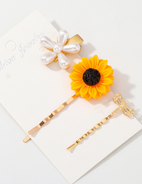 Fashion Gold Sunflower Hair Clip Set