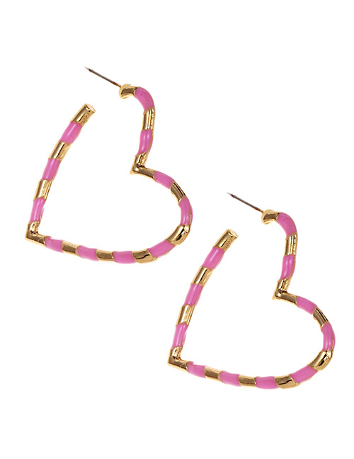 Fashion Pink Alloy Love Earrings